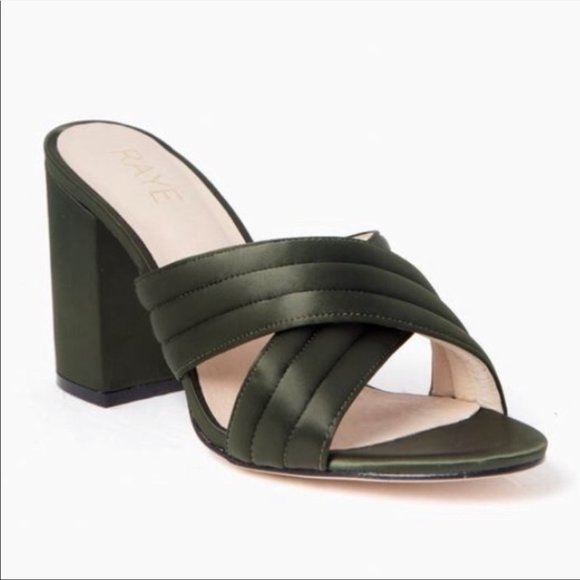 RAYE NWT Bella Satin Mules, Green - Picture 1 of 5